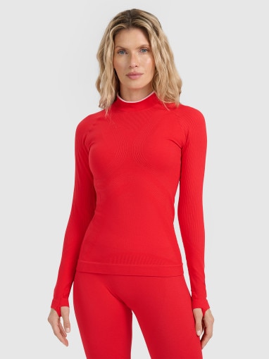 4F Damska bielizna termoaktywna (góra) 4F 4FWAW25USEAF205  czerwona Czerwony
