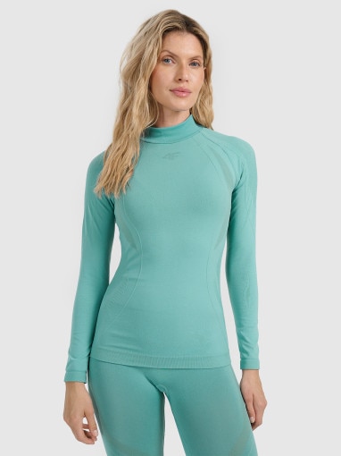  4F Damska bielizna termoaktywna (góra) 4F 4FWAW25USEAF216  zielona Zielony