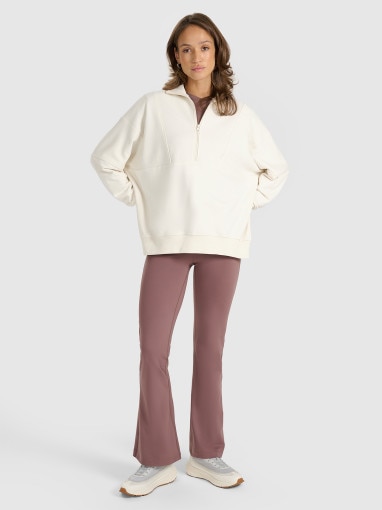 Damska bluza dresowa bez kaptura 4F 4FRAW25TSWSF2358 - biała