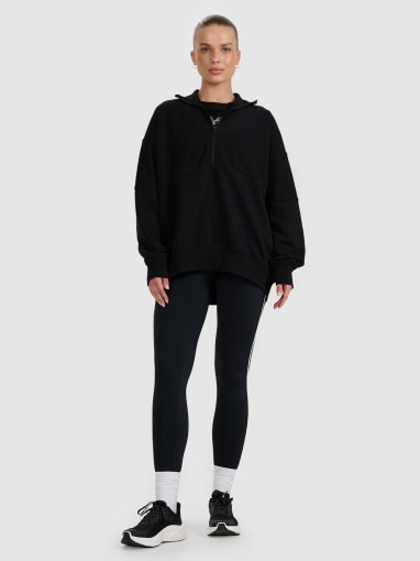 Damska bluza dresowa bez kaptura 4F 4FRAW25TSWSF2358 - czarna