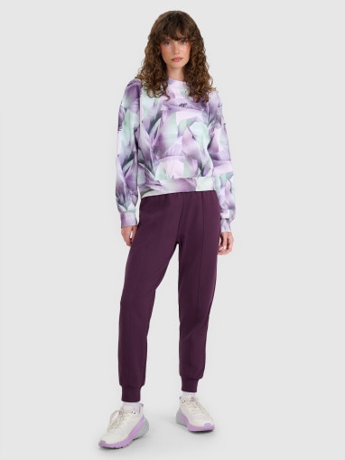 Damska bluza dresowa nierozpinana 4F  4FWAW25TSWSF2396 - multikolor