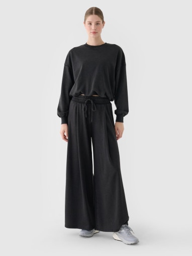 Damska bluza dresowa nierozpinana bez kaptura 4F 4FRSS24TSWSF2032 - czarna