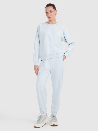 Damska bluza dresowa nierozpinana bez kaptura 4F 4FWAW25TSWSF1848 - niebieska