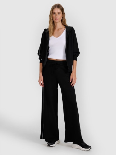 Damska bluza dresowa rozpinana z kapturem 4F 4FRAW25TSWSF2410 - czarna