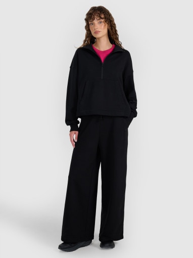 Damska bluza nierozpinana bez kaptura 4F 4FWAW25TSWSF1889 - czarna