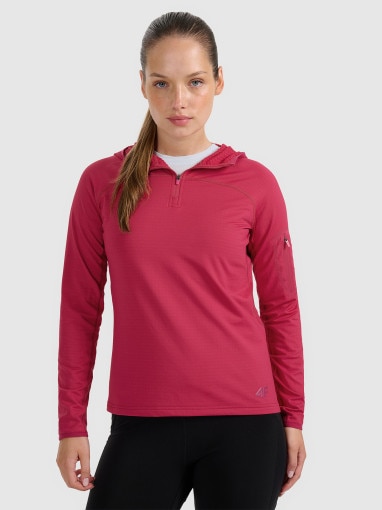  4F Damska bluza trekkingowa 4F 4FWAW25TFSWF591  różowa Różowy