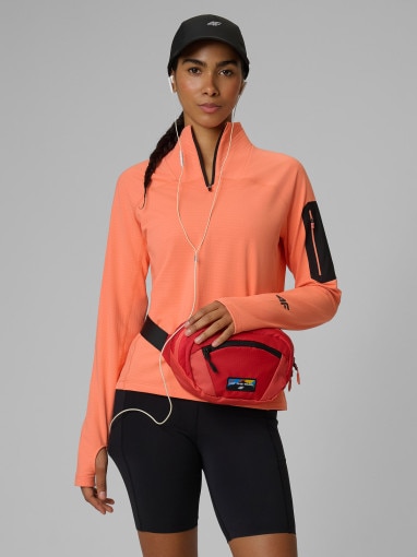  4F Damska bluza trekkingowa slim 4F 4FWSS26TFSWF642  pomarańczowa Pomarańczowy