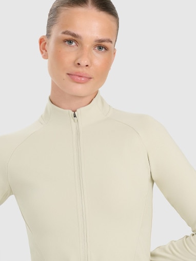 Damska bluza treningowa 4F 4FRAW25TFSWF0808 - beżowa