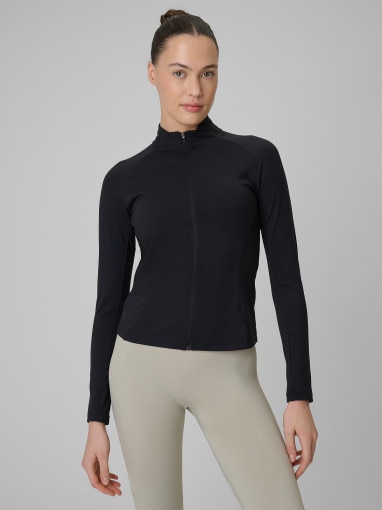  4F Damska bluza treningowa slim 4F 4FWSS26TFSWF0850  czarna Czarny