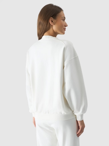Damska bluza z nadrukiem bez kaptura 4F 4FRSS24TSWSF1756 - biała