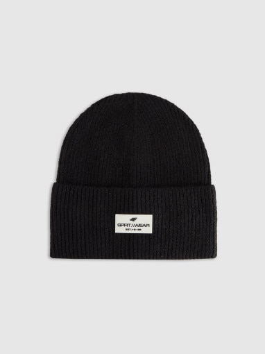  4F Damska czapka beanie 4F 4FRAW25ACAPF0725  czarna Głęboka czerń