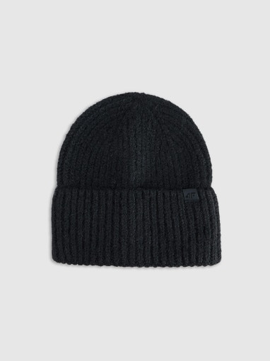 4F Damska czapka beanie zimowa 4F 4FRAW25ACAPF0729  czarna Czarny
