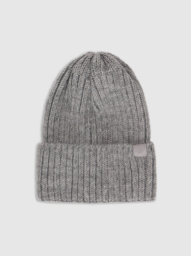  4F Damska czapka zimowa 4F 4FRAW25ACAPF0802  szara Szary