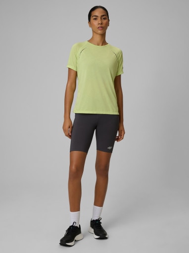 Damska koszulka do biegania 4F 4FWSS26TFTSF1801 - żółta