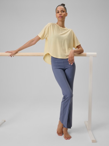 Damska koszulka do jogi 4F 4FRSS26TFTSF2331 - żółta