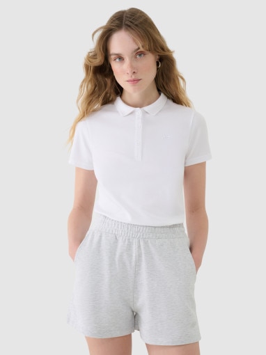  4F Damska koszulka polo 4F 4FWMM00TPTSF365  biała Biały