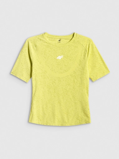  4F Damska koszulka treningowa 4F 4FRSS26TFTSF2332  limonkowa Limonkowy