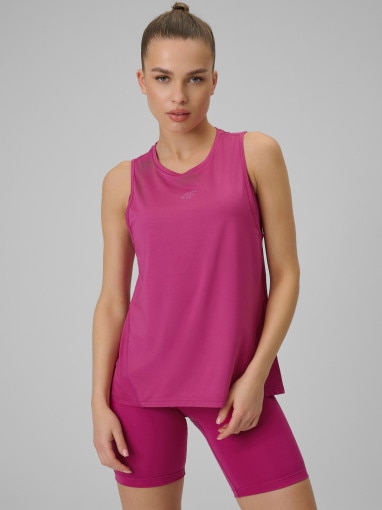  4F Damska koszulka treningowa 4F 4FWSS26TFSLF0767  różowa Różowy