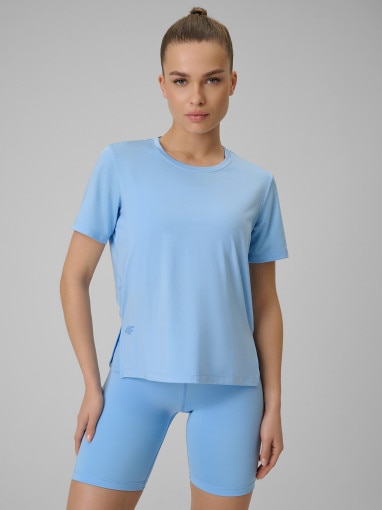  4F Damska koszulka treningowa 4F 4FWSS26TFTSF1847  niebieska Niebieski