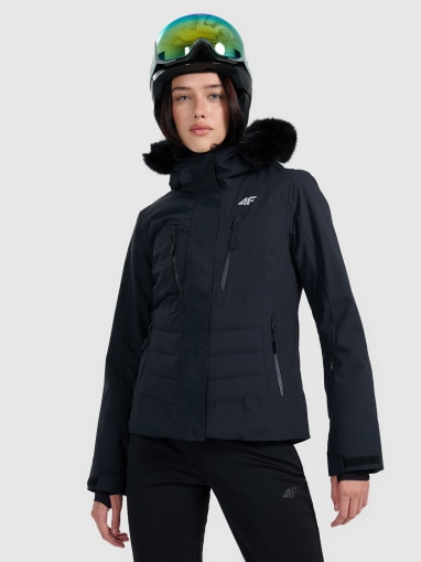  4F Damska kurtka narciarska 4F 4FRAW25TTJAF1072  czarna Czarny