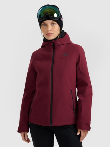  4F Damska kurtka narciarska 4F 4FWAW25TTJAF0807  bordowa Bordowy