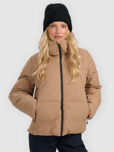  4F Damska kurtka narciarska 4F 4FWAW25TTJAF0808  beżowa Brązowy