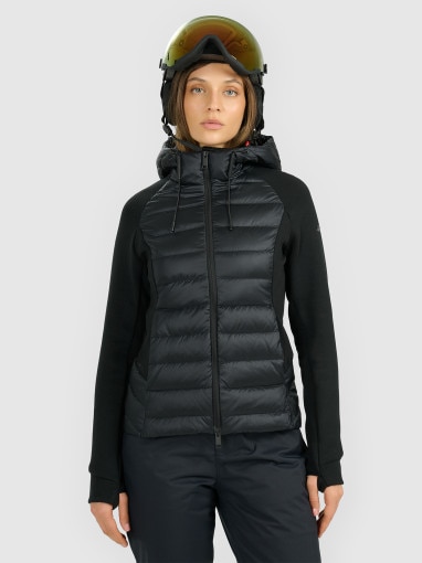  4F Damska kurtka pikowana z puchem naturalnym 4F 4FRAW25TDJAF0848  czarna Czarny