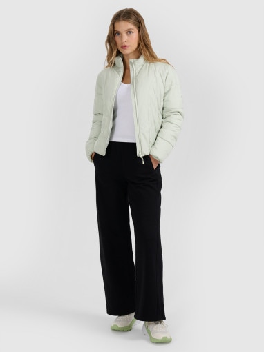 Damska kurtka puchowa pikowana 4F 4FRAW25TDJAF0705 - miętowa