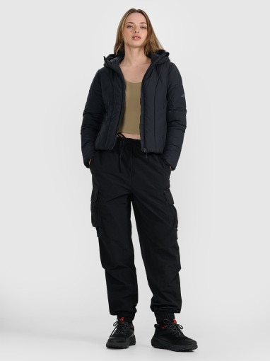 Damska kurtka puchowa pikowana 4F 4FRAW25TDJAF0706 - czarna