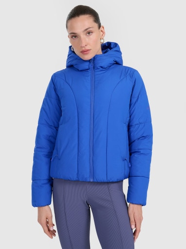  4F Damska kurtka puchowa pikowana 4F 4FRAW25TDJAF0706  niebieska Niebieski