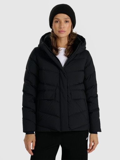  4F Damska kurtka puchowa pikowana 4F 4FRAW25TDJAF0813  czarna Czarny