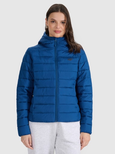  4F Damska kurtka puchowa pikowana 4F 4FWAW25TDJAF580  granatowa Granatowy