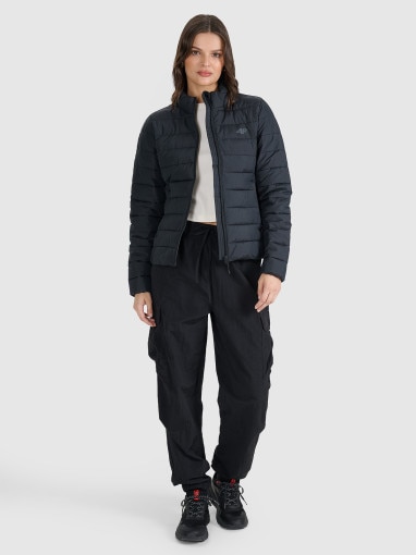 Damska kurtka puchowa pikowana 4F 4FWAW25TDJAF665 - czarna