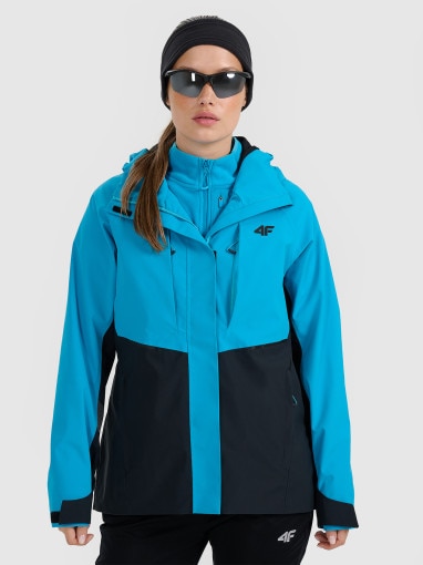  4F Damska kurtka trekkingowa 4F 4FWAW25TTJAF1011  niebieska Niebieski