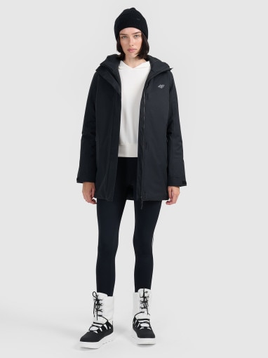 Damska parka zimowa 4F FRAW25TTJAF1027 - czarna