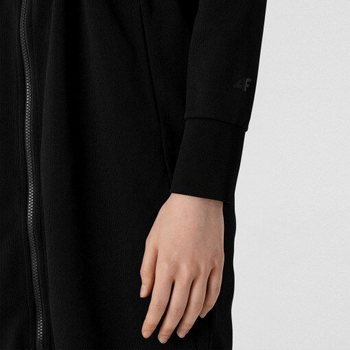 Damska sukienka dresowa z długim rękawem 4F SUDD014 - czarna