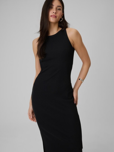 Damska sukienka dzianinowa 4F 4FWSS26TDREF184 - czarna