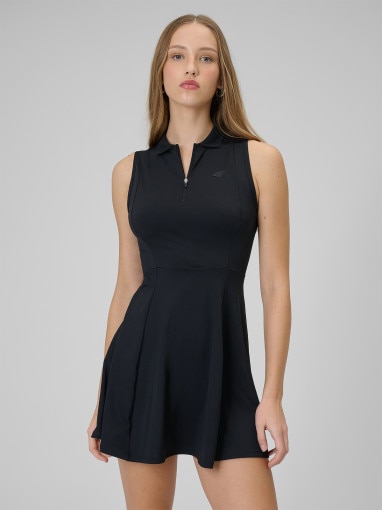 4F Damska sukienka tenisowa 4F 4FWSS26TDREF183  czarna Czarny