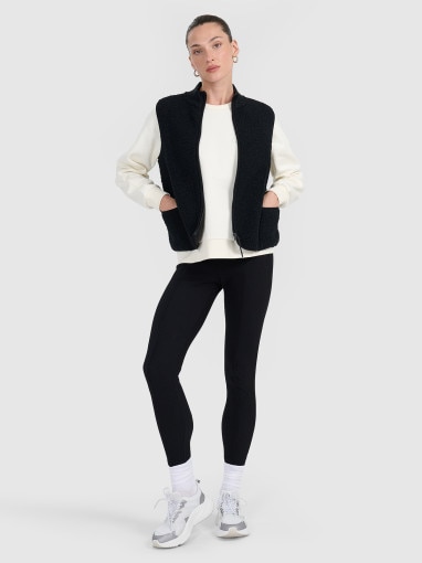 Damski bezrękawnik polarowy sherpa 4F 4FWAW25TVESF155 - czarny