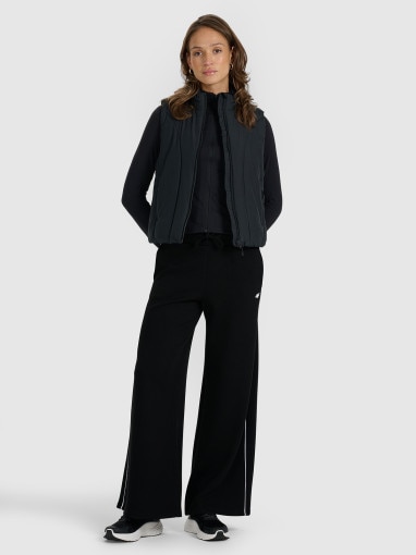 Damski bezrękawnik puchowy pikowany 4F 4FRAW25TVJAF294 - czarny