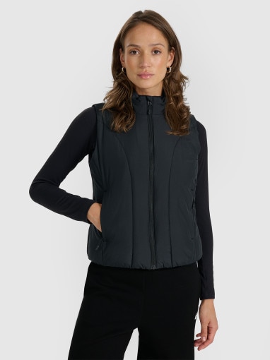  4F Damski bezrękawnik puchowy pikowany 4F 4FRAW25TVJAF294  czarny Czarny