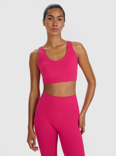  4F Damski biustonosz treningowy 4F 4FWAW25USBAF172  różowy Różowy