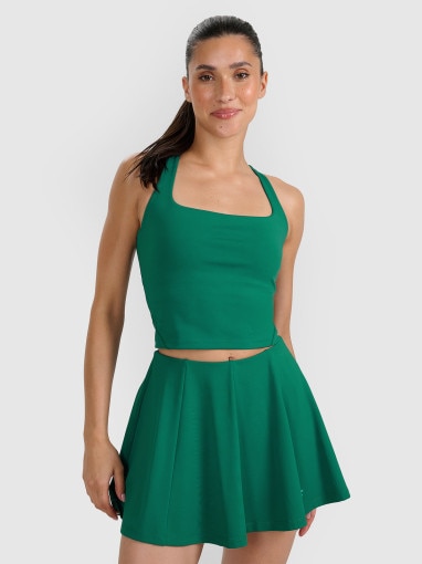  4F Damski crop top tenisowy 4F 4FRAW25TFSLF091  zielony Zielony