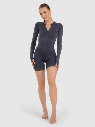 Damski kombinezon do jogi i pilatesu 4F 4FRAW25TJUMF063 - granatowy