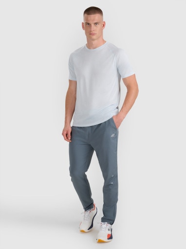  4F Męskie spodnie do biegania 4F 4FWAW25TFTRM1253  szare Szary