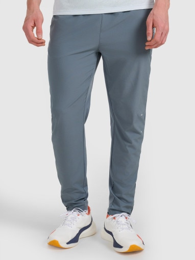Męskie spodnie do biegania 4F 4FWAW25TFTRM1253 - szare