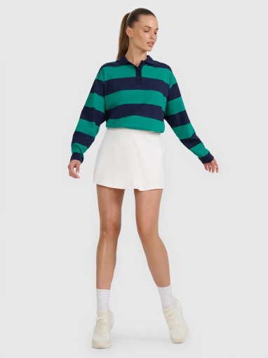 Damski longsleeve w paski 4F 4FRAW25TLONF604 - zielony