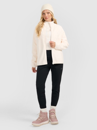 Damski polar oversize 4F 4FRAW25TFLEF450 - biały