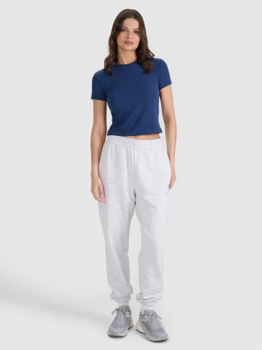 Damski t-shirt basic 4F 4FRSS25TTSHF2749 - granatowy