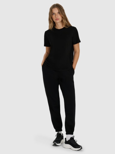 Damski t-shirt basic 4F 4FWAW25TTSHF297 - czarny